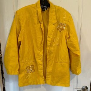 Adolfo International vintage Womens Linen Blend blazer size medium